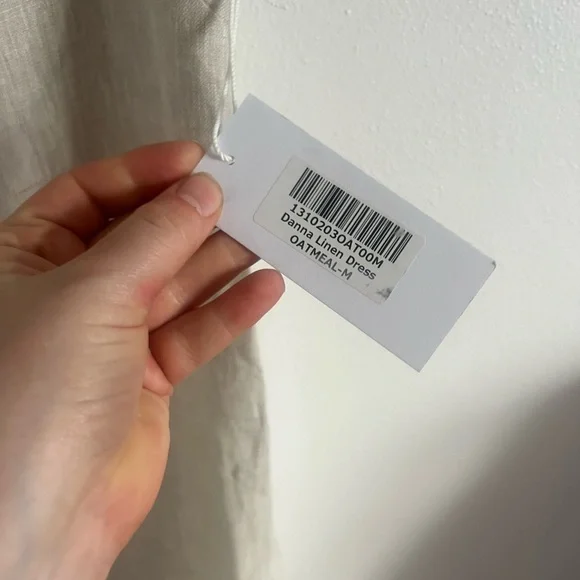 NWT Reformation Danna Linen Dress in Oatmeal, size medium - Picture 5 of 6